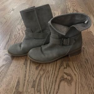 Grey ankle boots